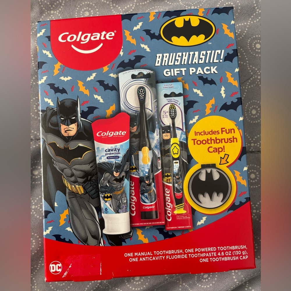 Colgate Batman Brushtastic Gift Pack - Red, Black,‎ Yellow